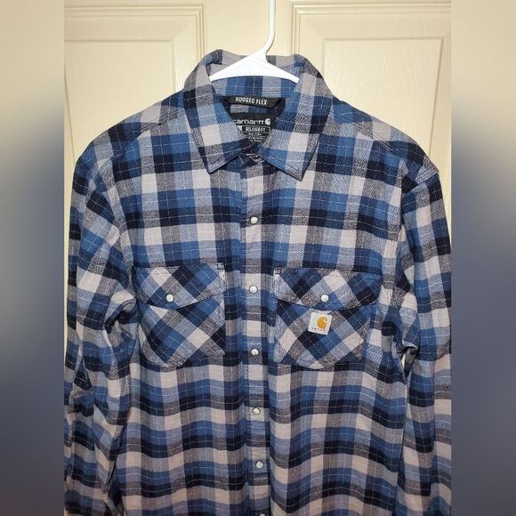 Carhartt Rugged Flex Relaxed Fit Flannel Long-Sleeve Size S - Picture 2 of 9
